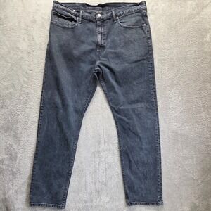 Levis 502 Jeans Mens 38X32 Black Tapered Mid Rise Stretch Denim